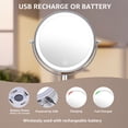 thumbnail image 3 of Hansabenne 8'' Wall Mounted LED Makeup Mirror, 1X/10X Intelligent Dimming Makeup Mirror 360 ° Rotation, Metal Chrome, 3 of 6