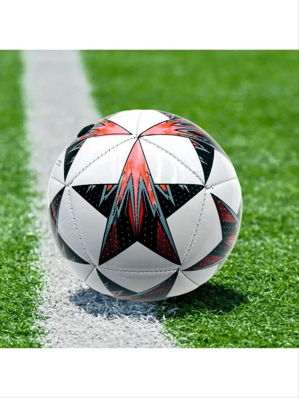 Size 2 Star Design Soccer Ball, White/Green, 1 Pack