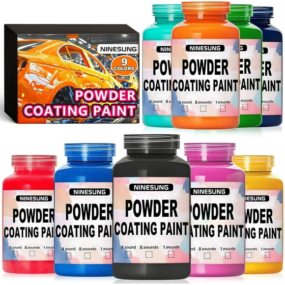 9 Colors Powder Coating Paint | Powder Coat Perfect for Metal Surfaces | Car Paints | Building Materials | Powder's Paint for Steel Structures, Factories, Buildings, Playgrounds, Gardens (9 Colors)