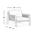 thumbnail image 5 of Bern 33 Inch Outdoor Lounge Chair Set of 2, Resin Wicker, Fabric, Brown, 5 of 5