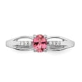 thumbnail image 5 of Sterling Silver Rhod-plated Diamond Pink Tourmaline Ring, 5 of 5