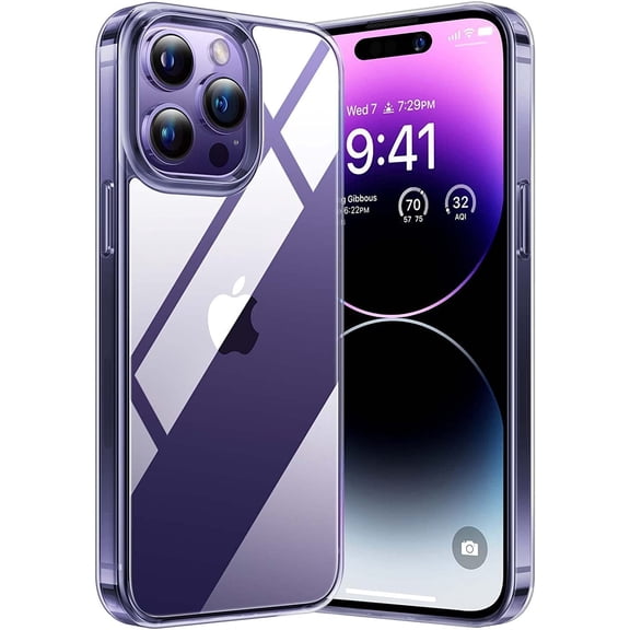 Diamond Clear Designed for iPhone 14 Pro Max Case [Anti-Yellowing Tech][Heavy Duty Protection] Case for iPhone 14 Pro Max Phone Cases Slim 6.7 inch 2022 Cover, Crystal Clear