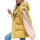 thumbnail image 1 of Gibobby Chalecos de invierno para mujer, Chaleco acolchado impermeable sin mangas para mujer, cuello alto con cierre(Amarillo,XG), 1 of 5