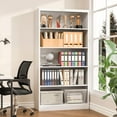 thumbnail image 7 of Metal Bookcase and Bookshelf, 66 in Tall Heavy Duty Bookshelf with 4 Adjustable Storage Shelves, Large Deep Bookcase for Home, Library, Office, Bedroom, School, White, 7 of 7