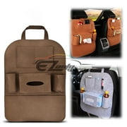 Brown Car Seat Back Storage Bag Organizer Multi-Pocket Travel iPad iPhone Holder