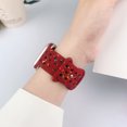thumbnail image 3 of for Women Compatible with Apple Watch Bands 38mm 40mm 41mm, Silicone Replacement Butterfly Buckle Colorful Rainbow Dots for iWatch Bands Series 9 8 7 6 5 4 3 2 1 SE Ultra, Winered, 3 of 6