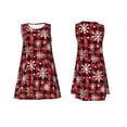 thumbnail image 7 of Wukai Buffalo Plaid Snowflakes Print Women's Sleeveless Dress, Loose Fit Casual Dress for Women, Comfortable Sleeveless Summer Dress, 7 of 7