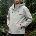thumbnail image 2 of Abomasnow Mens Big and Tall Jackets Zip Up Waterproof Windbreaker Hooded Rain Jackets Casual Lightweight Hiking Travel Rain Coat with Pockets, 2 of 9