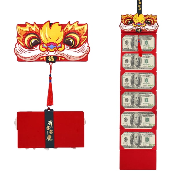 Xihbxyly Juego de Sobres Rojos con Diseño Tradicional Chino de Bendición, Estampado En Caliente Bicolor, Elegantes Patrones Dorados, Gran Capacidad para Dinero, Ideal para Año Nuevo, Cumpleaños y Vis