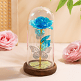 thumbnail image 4 of FTCBJJA Flor Rosa Preservada Qixi Galaxia Mariposa Regalos de Flores Moradas, Día de San Valentín, Regalo Del Día de la Madre Del Aniversario Del Cumpleaños, 4 of 7