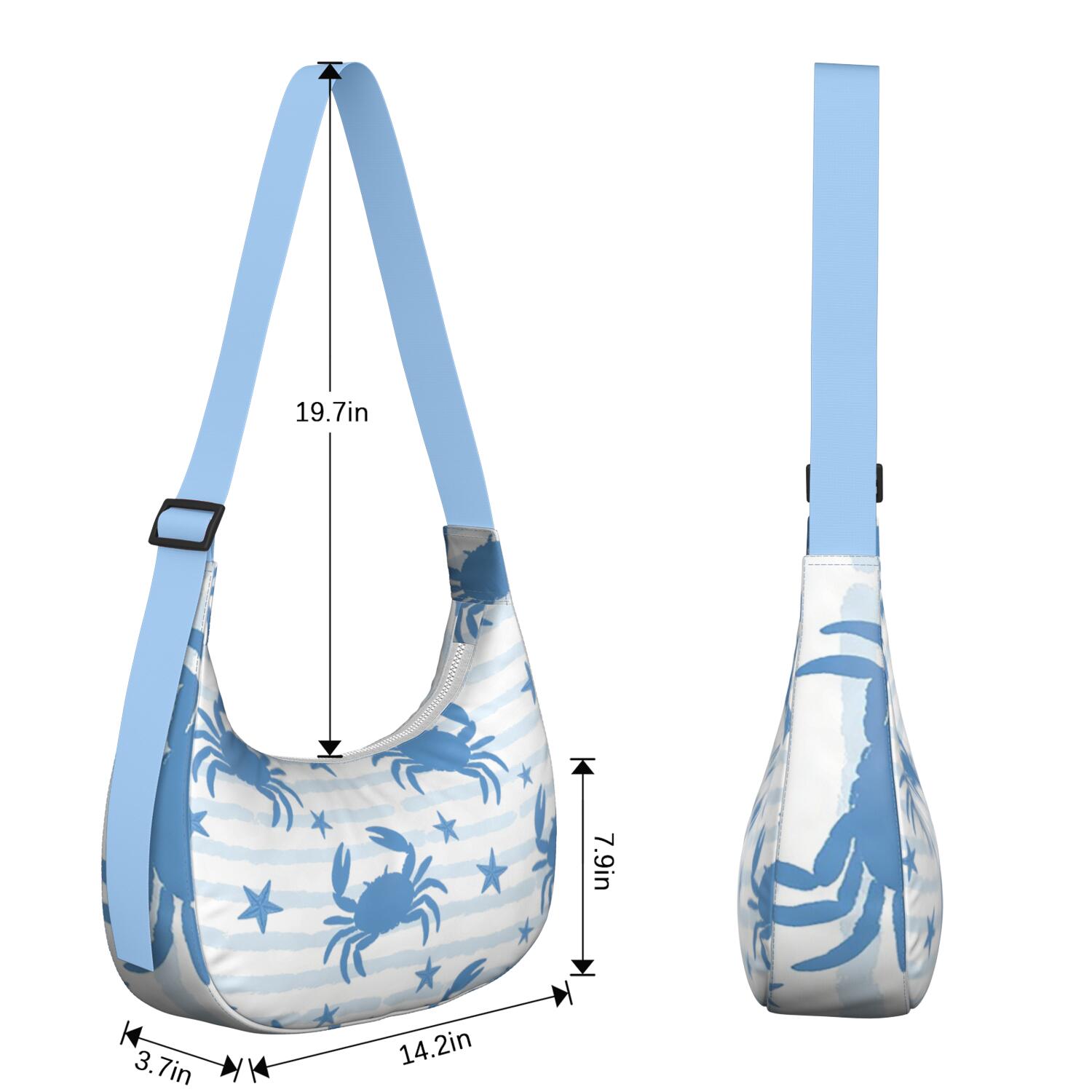 Marine Adorable Crab Crescent Cross Body Bag Small Crossbody Purse for Commuter Outdoor Enthusiast