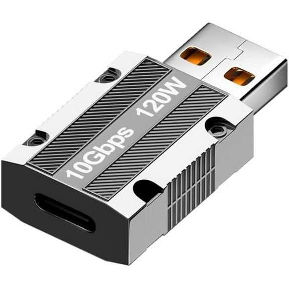10Gbps USB C Female to USB Male Adapter, Zinc Alloy Double-Sided USB A to Type C Adapter with10Gbps High-Speed Data Transfer