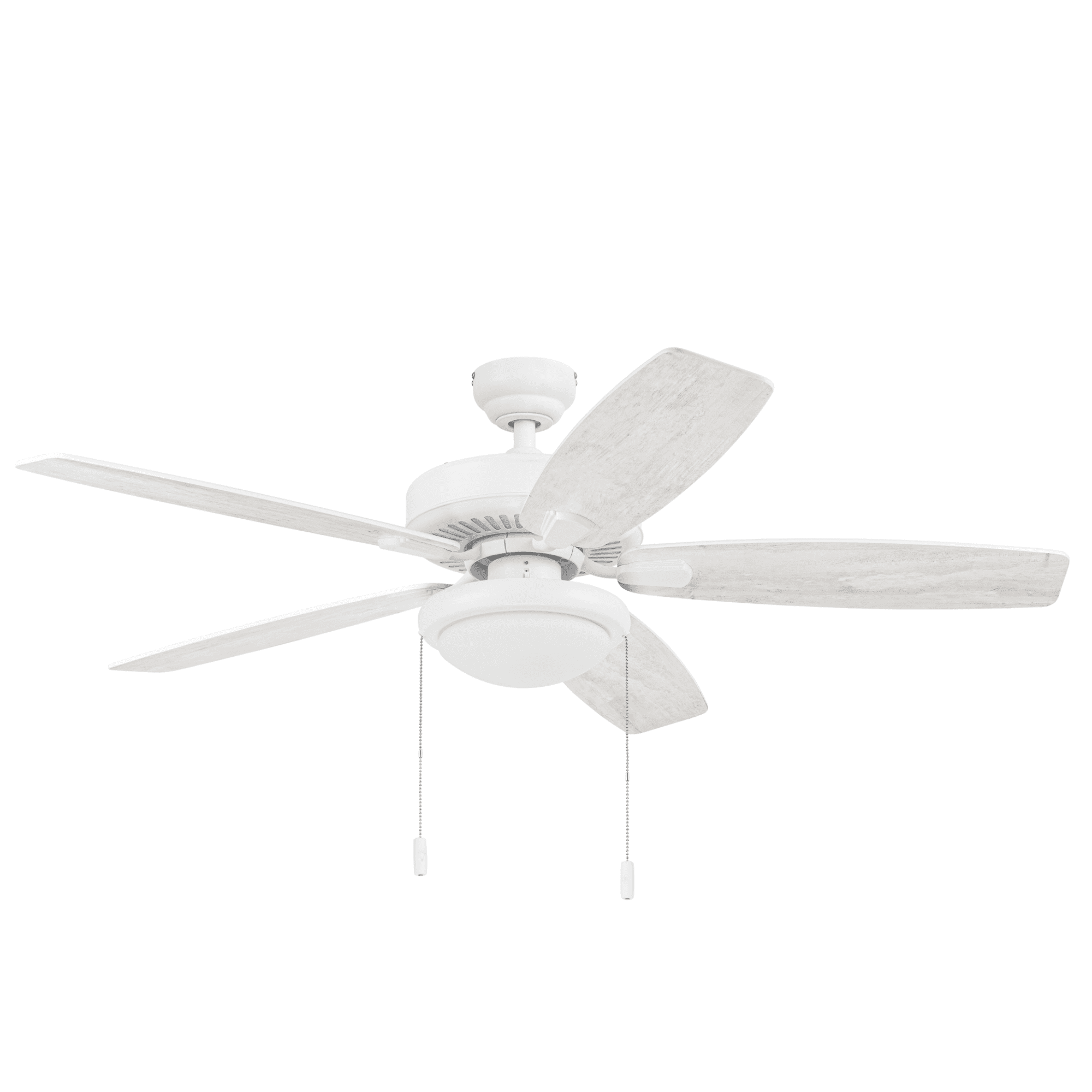 Honeywell Blufton 52" Traditional White Indoor/Outdoor Ceiling Fan with Light, Pull Chains & Reversible Motor