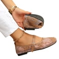 thumbnail image 5 of CHWshoes Women's Floral Lace Ballet Flats Mesh Sheer Square Toe Elegant Flat Shoes Brown Size 40, 5 of 7