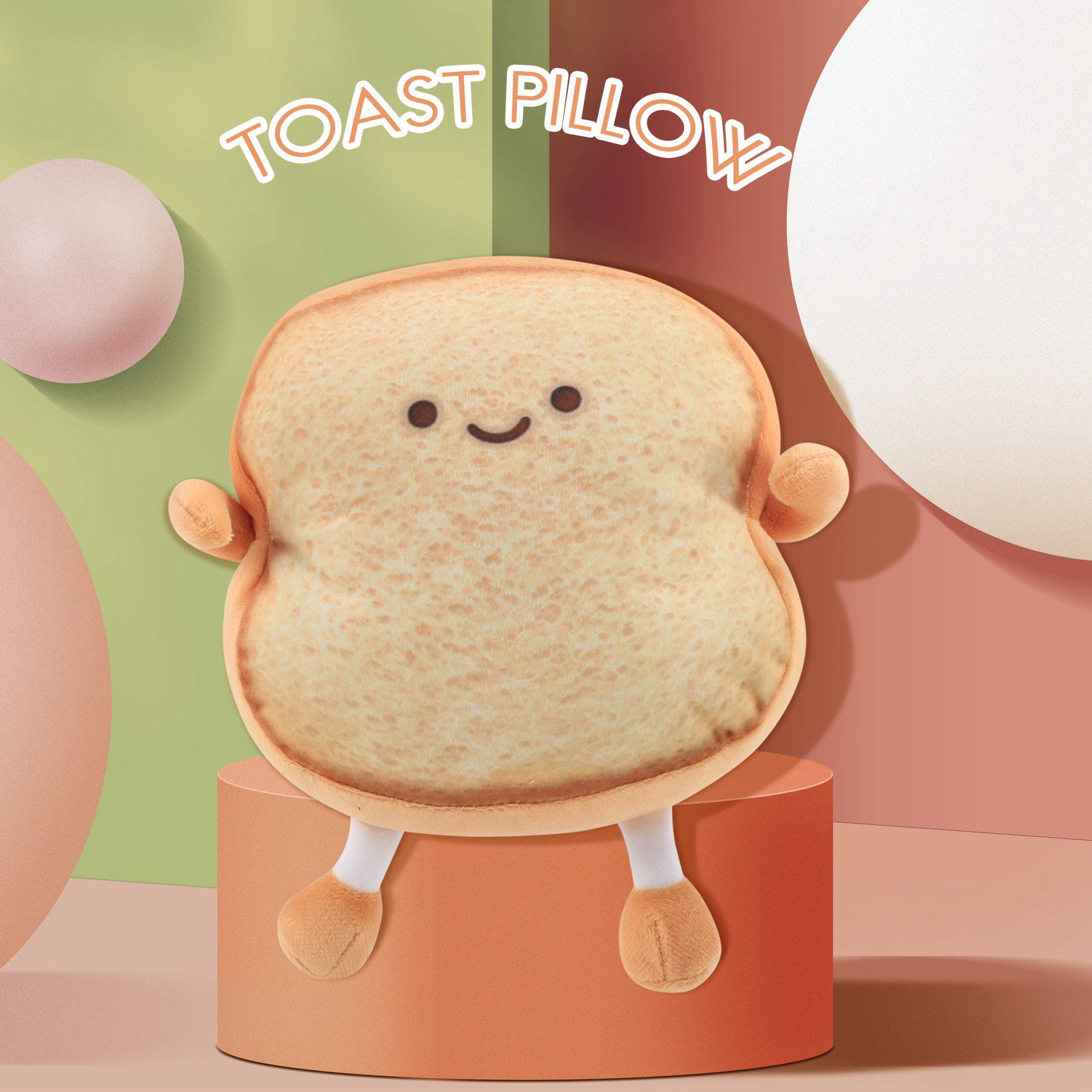  lumogeva Toast Bread Pillow Cushion with Cute Expression,  Kawaii Plush Toy Funny Food Plush Cushion for Office Dorm Bedroom Seat,Plush  Cushion Gift for Birthday, Valentine, Christmas (Square)… : Home & Kitchen