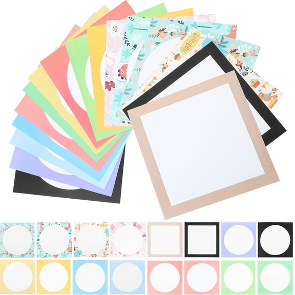 OUNONA 32 Sheets Cardboard Border Drawing Paper Child 33.00X33.00X0.01CM