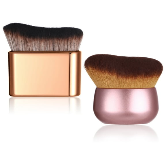 Abaima 2 Pack Extra Large Kabuki Brush for Foundation & Self Tanning, Wide Head Body Makeup Brush for Cream, Face Wet/Dry Use, Soft Synthetic Bristles, Easy Blending & Streak-Free Finish