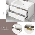 thumbnail image 5 of EUROCO 30'' Wall Mounted Floating Bathroom Vanity，Bathroom Storage Cabinet with 2 Drawers, Solid Wood，Modern Lavatory Floating Vanity with Counter Top Sink ,White, 5 of 8