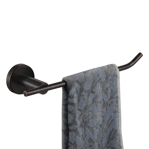 JQK Barre à Serviettes à Main Bronze Huilé, Anneau à Serviettes en Acier Inoxydable pour Salle de Bain, Support de Collier Mural 9 Pouces Main Droite, TR100-ORB