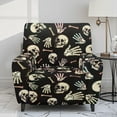 thumbnail image 2 of Xixirimido Skulls Skeleton Pattern Recliner Chair Covers 4 Pieces, Stretch Lazy Boy Recliner Cover, Recliner Sofa Slipcover with Pockets, Furniture Protector for Living Room, Pets, Kids, 2 of 8