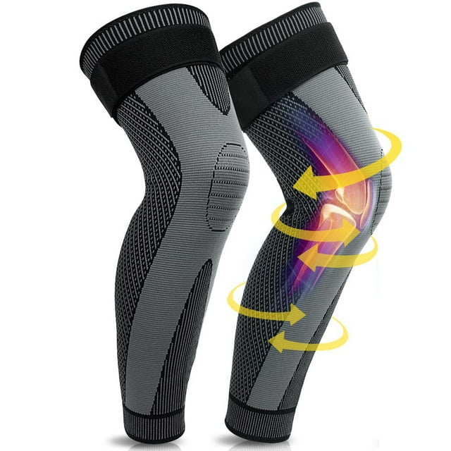 Adjustable Knee Brace, Ergonomic Design For Injury Recovery, Full Leg Protection, High-Quality Nylon, Breathable Fabric, Ideal For Running, Football, Cycling, Yoga