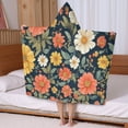 thumbnail image 5 of Pioneer Flower Floral Print Pattern Hooded Bath Towel，50"x30" for Ages 3 To 12 Kids, Quick Dry Lightweight Soft Microfiber Hood Beach Towel Cover Up for Kids, 5 of 7