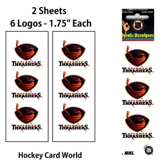 Atlanta Thrashers 1.75" Logo Stickers Decal (Pack of 2 Sheets)