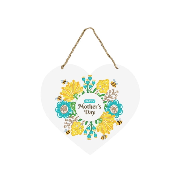 Mikilon Front Door Welcome Sign - Creative Heart-Shaped Happy Mother'S Day Sign