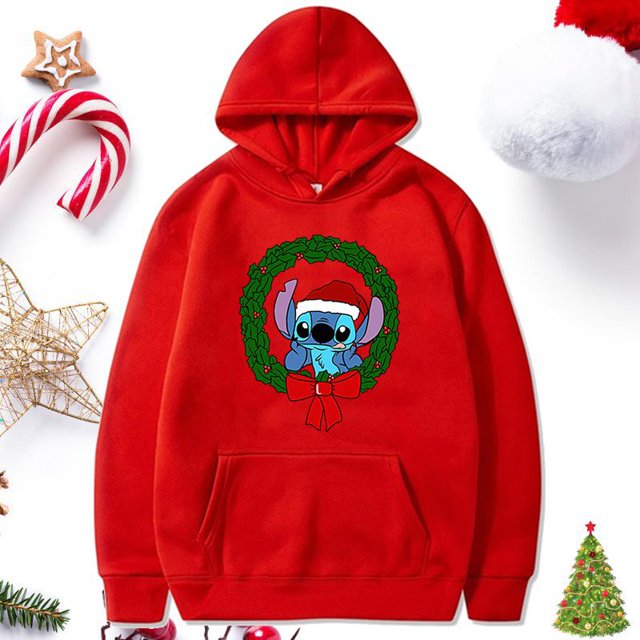Suéter de punto con estampado de Navidad de Disney para mujer, suéter con capucha para el Día de San Valentín, ropa Y2k, Otoño e Invierno