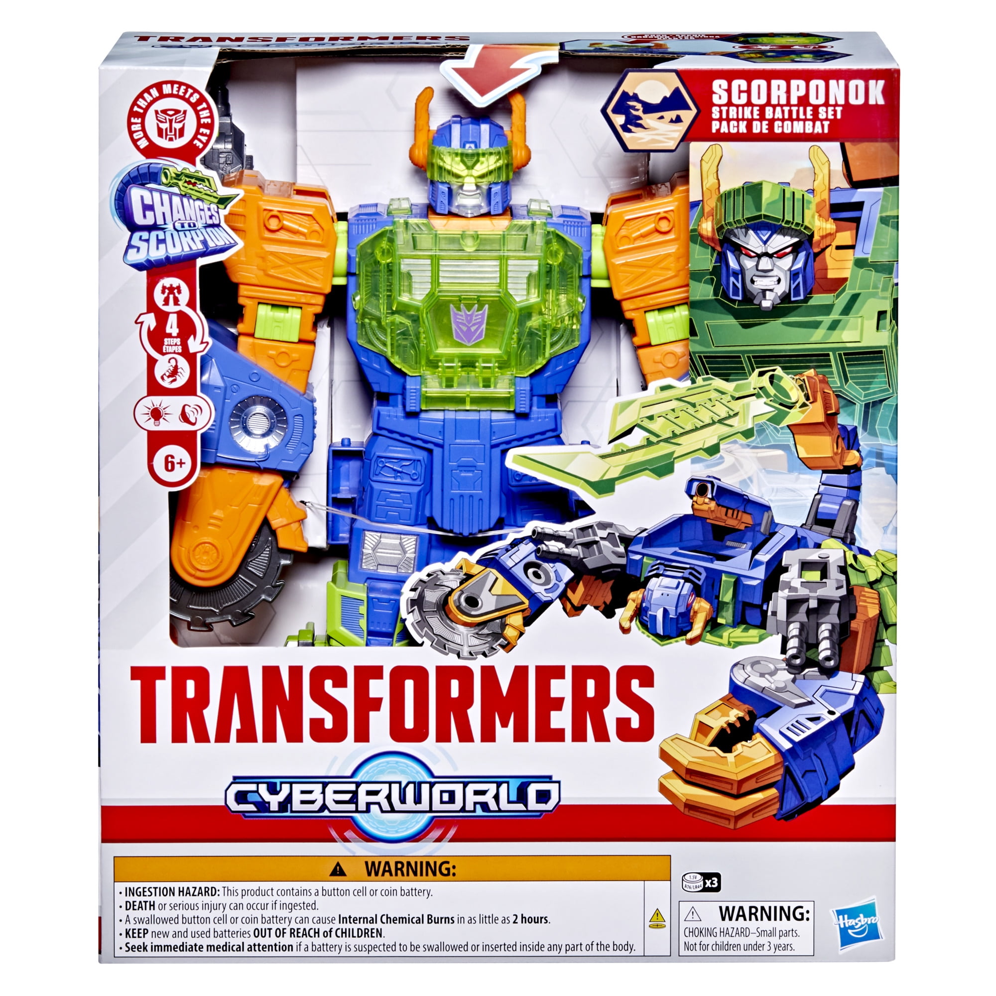Transformers Toys CYBERWORLD Scorponok Strike Battle Converting Action Figure Playset for Kids 6 and up