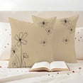 thumbnail image 3 of Black Khaki Outdoor Waterproof Pillow Covers, Spring Flora Decorative Square Throw Pillowcase Sofa Cushion Sham for Patio/Couch/Chair, 20"x20" 2 Pack, 3 of 8