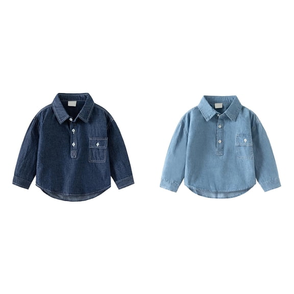 LUOGENLI Boys Shirts Size 7/8 Toddler Baby Boys Girls Long Sleeve Solid Shirt Tops Kids Fall Winter Clothes Boys Shirts 5T White Toddler Boys Shirts 4T 2 Pack 100