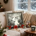 thumbnail image 6 of Hometravel Christmas Pattern Pillow Cover, Bow Santa Reindeer Linen Design, Holiday Theme Cushion Case for Sofa and Home Decor, 6 of 6