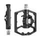 thumbnail image 1 of Pedal de bicicleta 2 en 1 3 rodamientos Kit de pedales planos de bicicleta MTB para sistema SPD (negro) Tmvgtek Accesorios para bicicletas, 1 of 9
