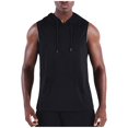thumbnail image 2 of Mens Sleeveless Hooded T-Shirts Muscle Tank Tops Workout Mesh Quick Dry Athletic Training Shirts Summer Casual Bodybuilding Tee with Kangaroo Pocket, 2 of 10