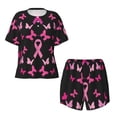 thumbnail image 4 of Lsque Breast Cancer Women's Short-Sleeved Pajama Set - 2 Piece Soft and Lightweight Sleepwear Set-Large, 4 of 9