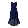 thumbnail image 2 of iEFiEL Kids Girls Sleeveless Sparkly Rhinestone High-low Hem Dress for Birthday Party Navy Blue 8, 2 of 7