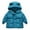 Blue, variant on HAiming Toddler Baby Boys Girls Winter down Padded Coat Solid Long Sleeve Hooded Zipper Jacket Thicken Warm Outwear