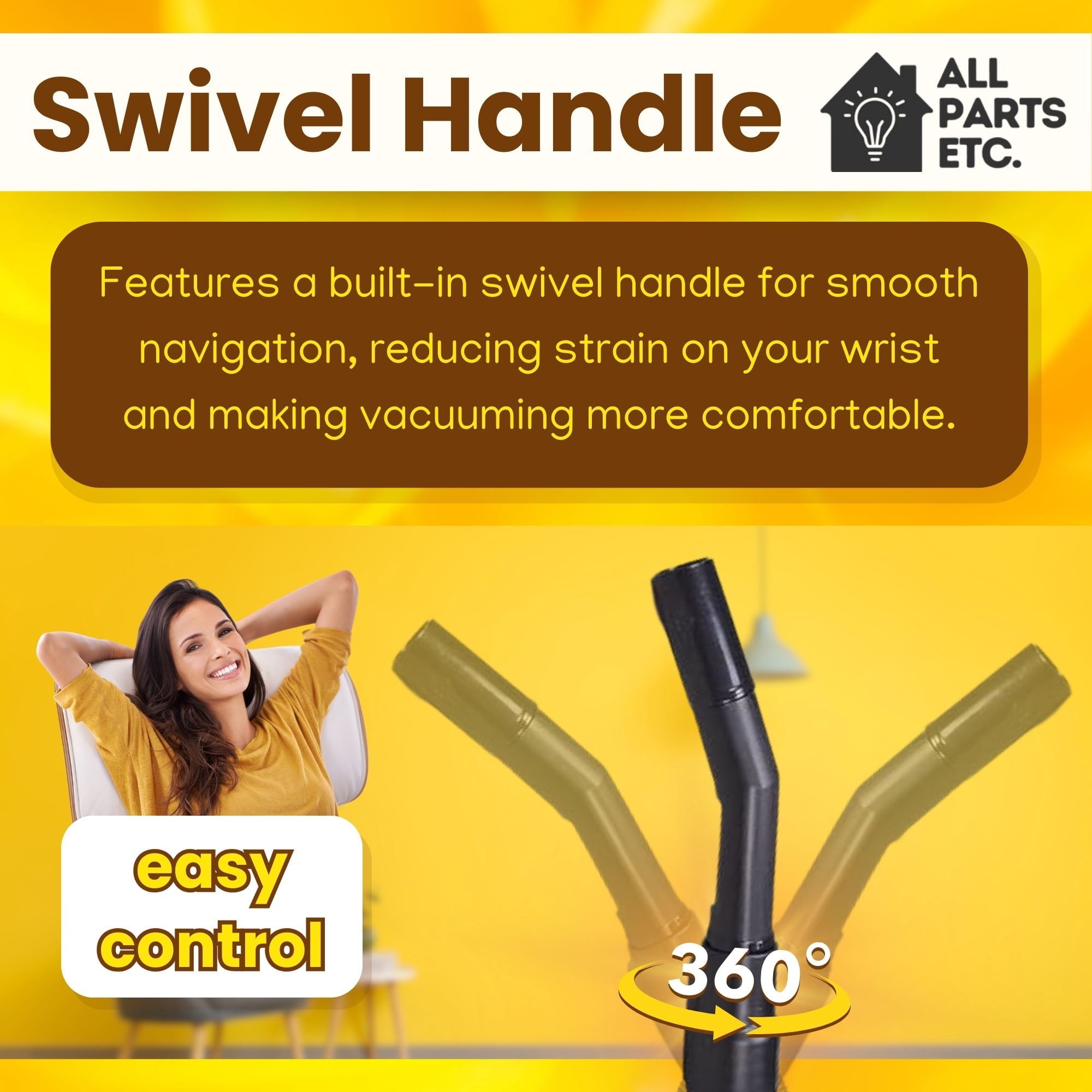 Oreck XL Canister Vacuum Hose Replacement – 4ft Slinky Hose for Oreck Handheld Canister Vacuums, Compatible with Buster B, Shurlock Models & Oreck XL Attachments