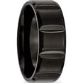 thumbnail image 4 of Titanium Brushed And Polished Black Ip-Plated 8mm Grooved Band (Size 11.5) Made In China tb356-11.5, 4 of 5