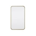 thumbnail image 1 of Elegant Lighting MR801830BR 18 x 30 in. Soft Corner Metal Rectangular Mirror, Brass, 1 of 4