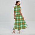 thumbnail image 2 of Irish Checkered St. Patrick'S Day Printed Short Sleeve Maxi Dress, Irish St. Patrick'S Day Fashion Summer Maxi Dress For Women, 2 of 4