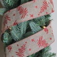 thumbnail image 3 of Northlight Pack of 12 Red and Beige Christmas Tree Wired Craft Ribbons - 2.5" x 120 Yards, 3 of 3