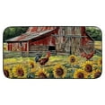 thumbnail image 2 of Pratyus Sunflowers Rooster Indoor/Outdoor Welcome Mat, Anti-Slip Recycled Rubber Back, Burlap Felt Top, All-Season Use, 2 of 6