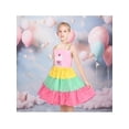 thumbnail image 2 of Girls Dress Ice Cream Rainbow Striped Suspender Sleeveless Sundress 4 Years, 2 of 7
