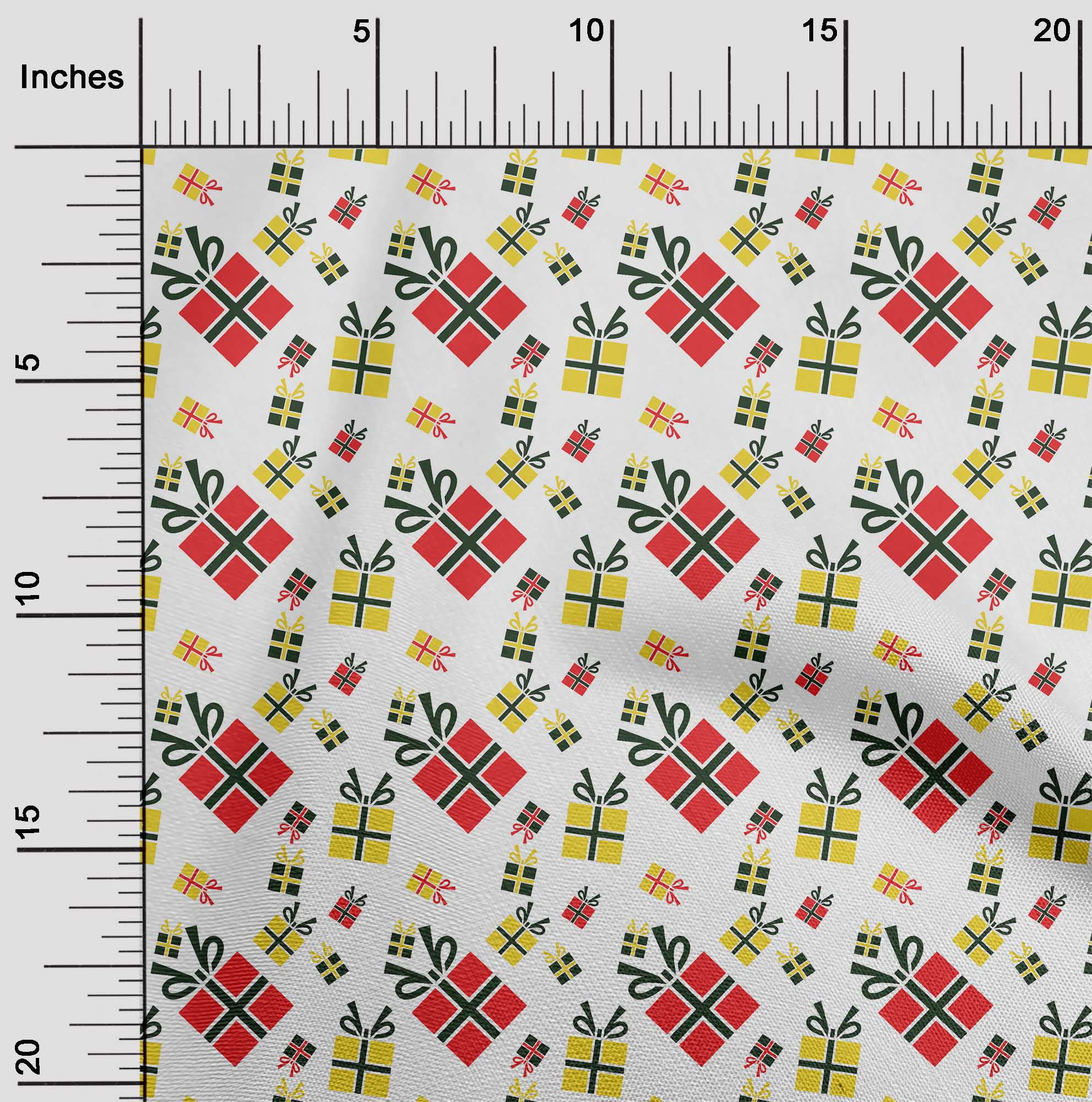 oneOone Cotton Cambric Cream Fabric Merry Christmas Craft Projects Decor Fabric Printed By The Yard 56 Inch Wide