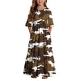 thumbnail image 2 of ersvoioy Dresses for Girls Summer Casual Floral Print Ruffled Sleeve Round Neck Flowy Swing Tiered Sundress 4-14 Years, 2 of 7