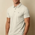 thumbnail image 6 of hoksml Men's Short Sleeve Collared Shirt 3 Button Collared Solid Breathable Regular Fit Golf Top for Business Daily Vacation Casual Wear, 6 of 7