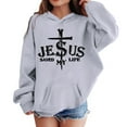 thumbnail image 2 of Tisuna Kids Hoodies Girls Fashion Letter Print Hoodie With Kangaroo Pocket Teen And Youth Sports Casual Long Sleeve Pullovers Size 2-3 Years, 2 of 4