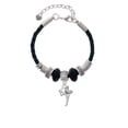thumbnail image 2 of Delight Jewelry Silvertone Small Fairy with Clear Wings Best Friend Celtic Knot Leather Bead Bracelet, 7"+2" Extender, 2 of 4